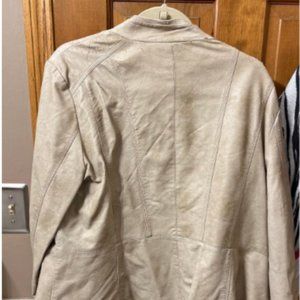 Womens Tan Faux Leather Jacket